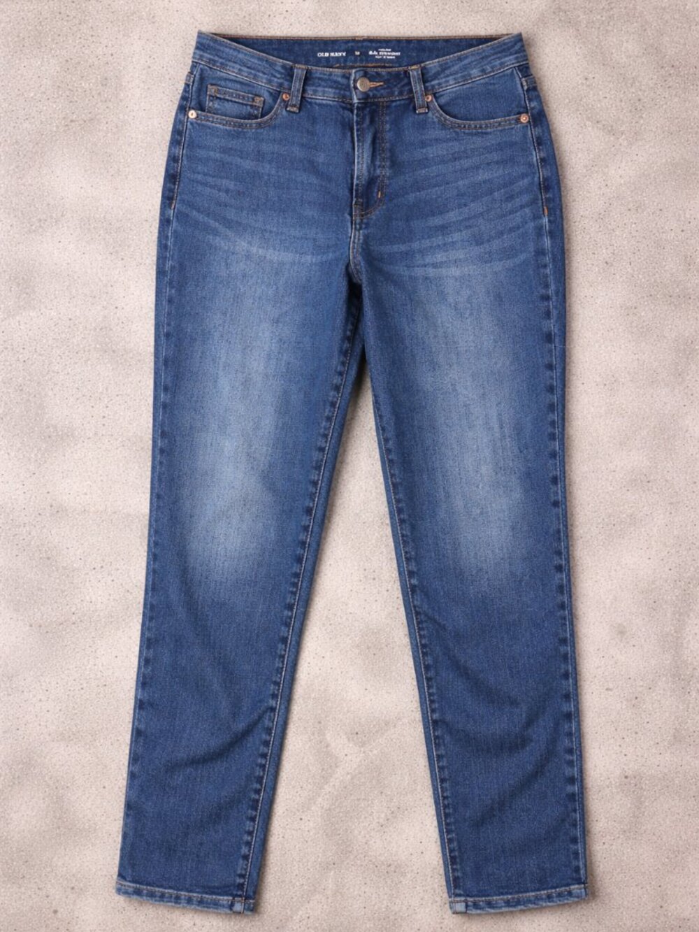 Old Navy Size 10 High Rise OG Straight Jeans Medium Wash Denim Classic